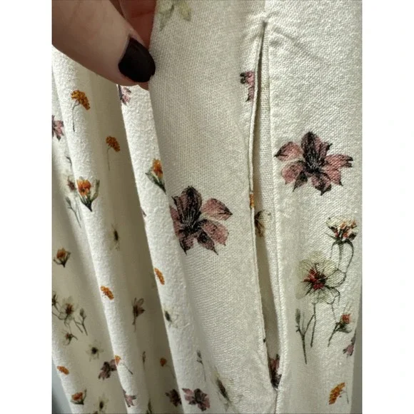 Max Studio London Boho Peasant Maxi Dress Wild Flowers Size Womens XL - Picture 5 of 11